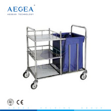 AG-SS010 acier inoxydable matériel médical chariot blanchisserie clinique dentaire chariot